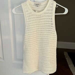 Crochet-Knit Crewneck Sweater Tank. Size XS